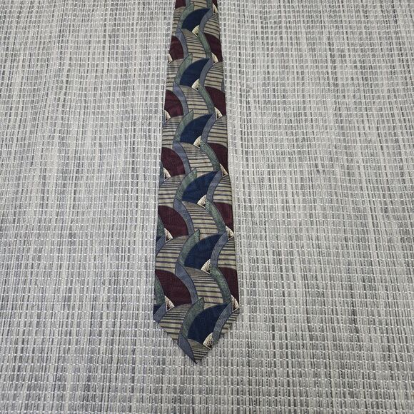 JB BRENT & Co Neck Tie All Silk Hand Crafted Vintage 90s Abstract Art to Wear - Picture 2 of 11